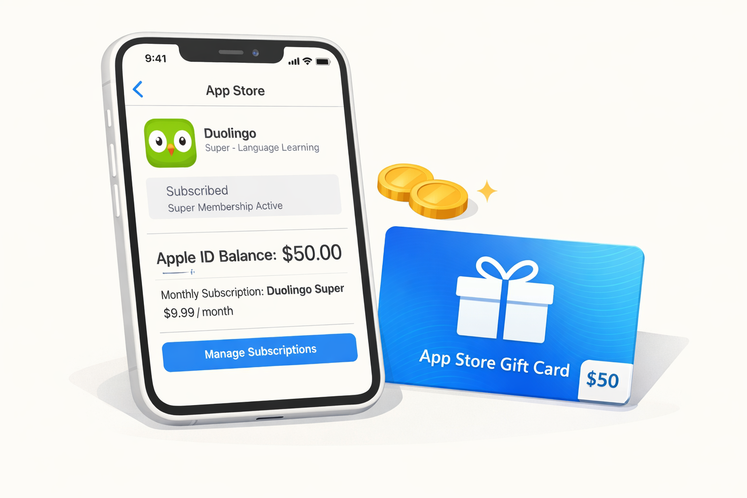 Duolingo Super: обложка инструкции App Store