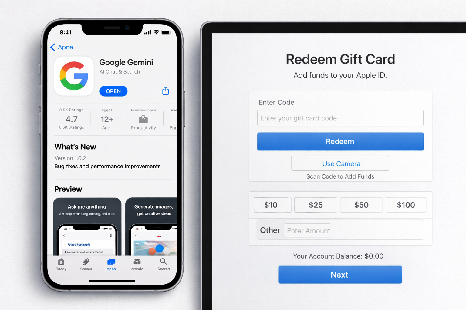 Google Gemini: обложка инструкции App Store