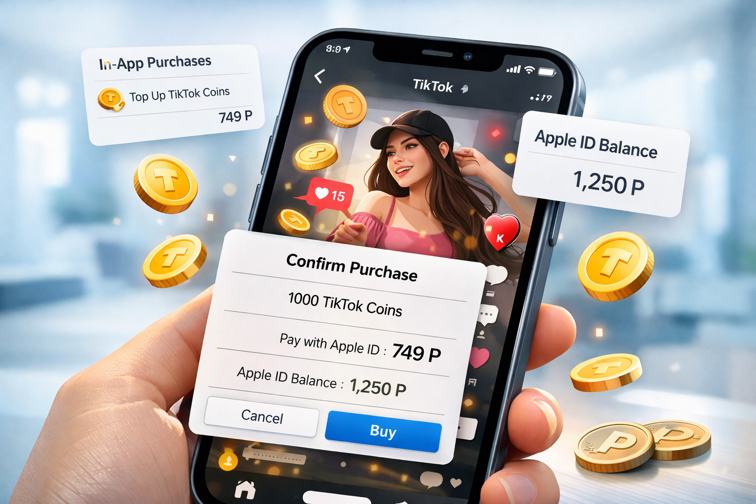 TikTok Coins: обложка инструкции App Store