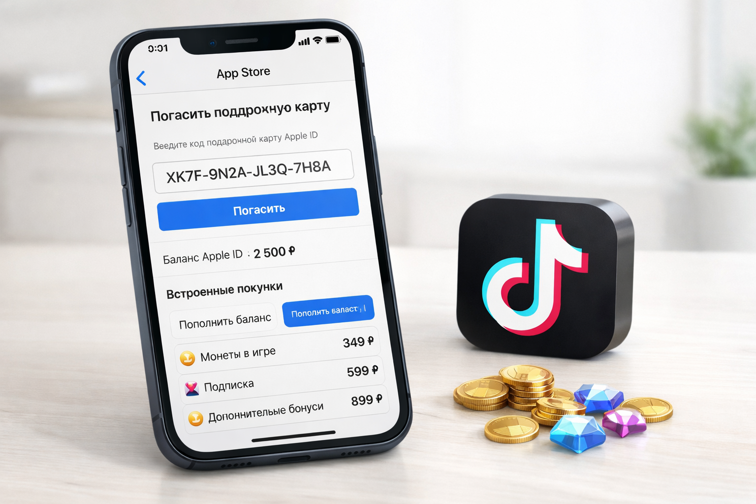 TikTok Coins: обложка инструкции App Store